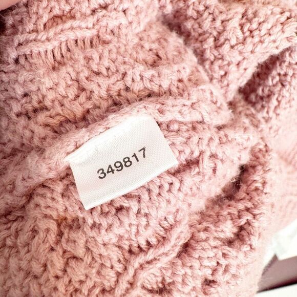 LOFT Dusty Pink Cable Knit Cotton Wide Neck Long Length Sweater Women’s Size XS - Picture 9 of 10